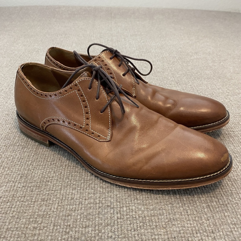 J. Murphy Shoes Mens Size 12 M Brown Leather Derby Dress Almond Toe 59 12302